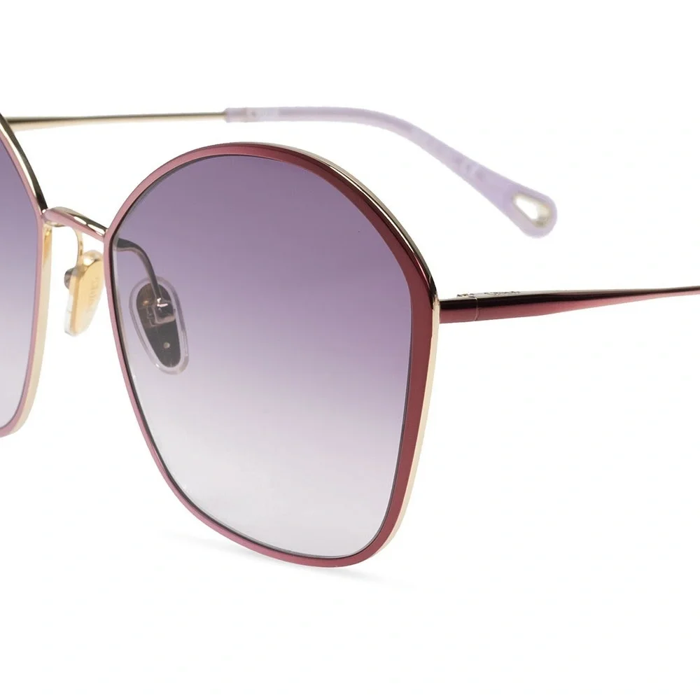 CHLOE GOLD BURGUNDY VIOLET GRADIENT SUNGLASSES CH0015S - Picture 3 of 6